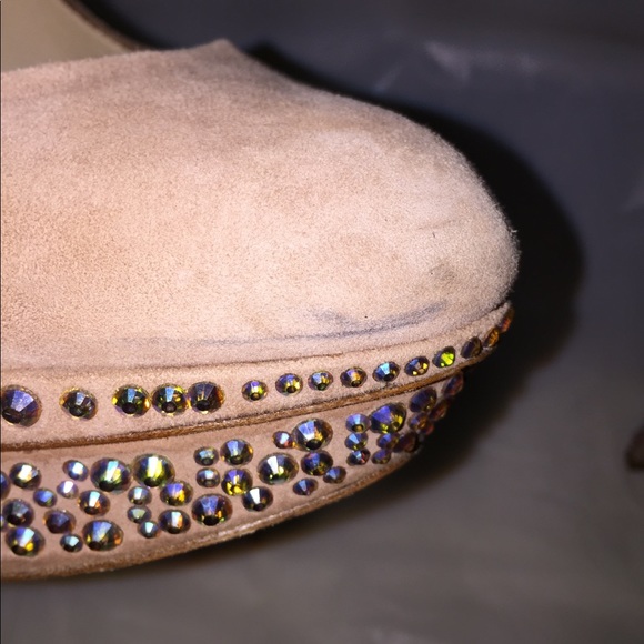 Brian Atwood Suede Swarovski Stone Platform - Picture 5 of 8